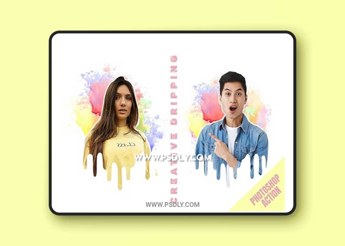 Creative Dripping Photoshop Action G8ASZNK