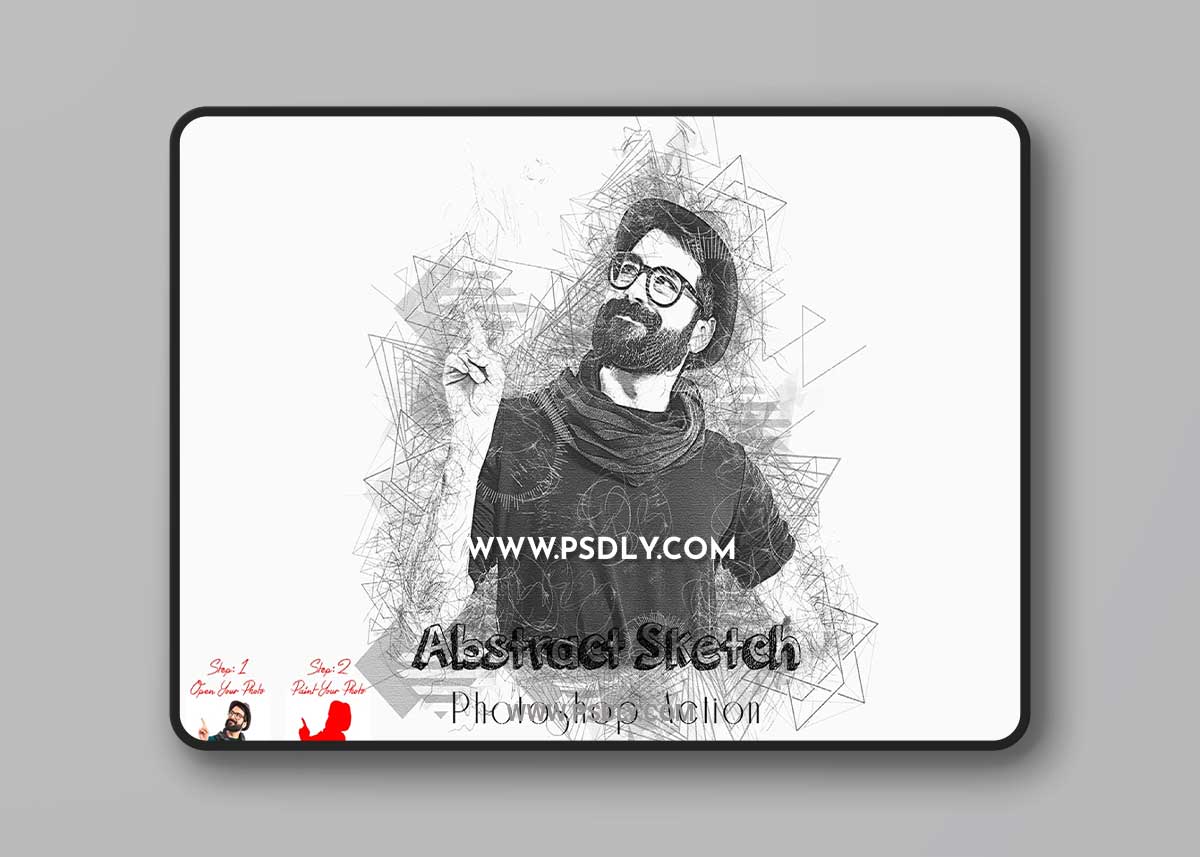 CreativeMarket - Abstract Sketch Photoshop Action 7353553
