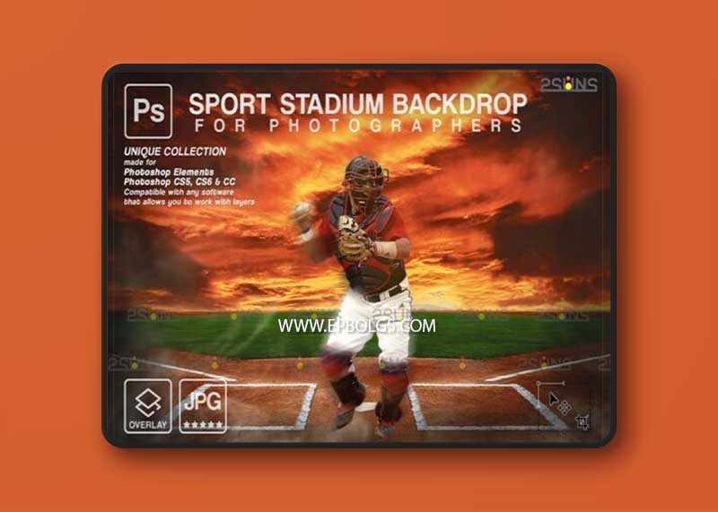 CreativeMarket - Baseball Backdrop Sports Digital 7394676