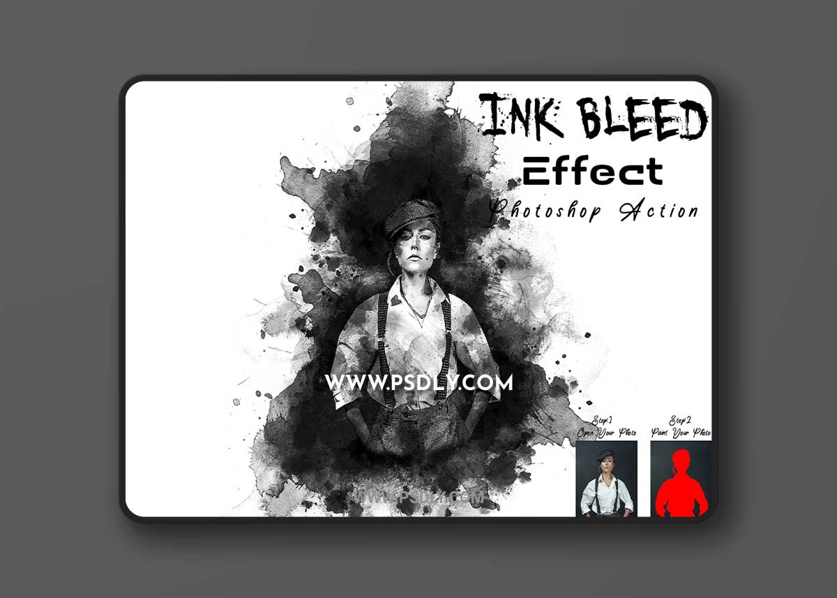 CreativeMarket - Ink Bleed Effect Photoshop Action 7446646