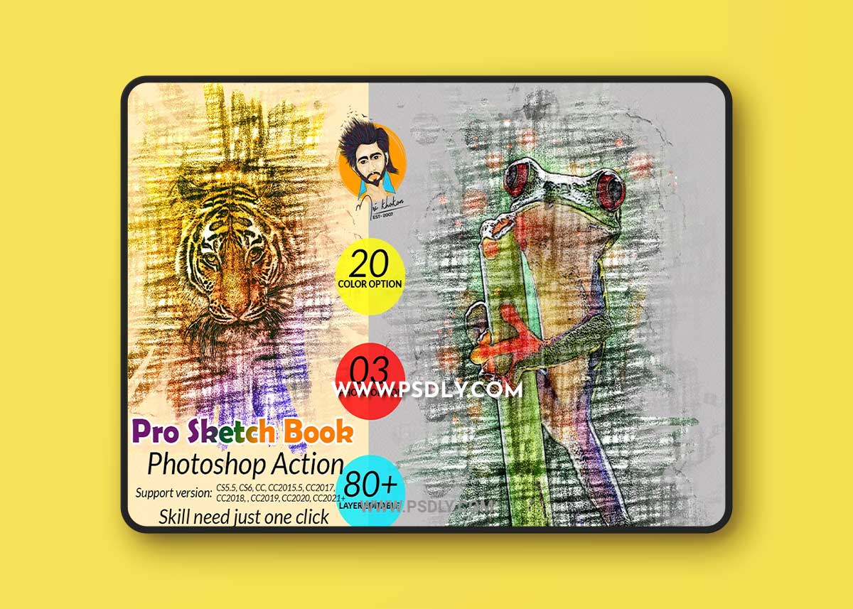 CreativeMarket - Pro Sketch Book Photoshop Action 5796722