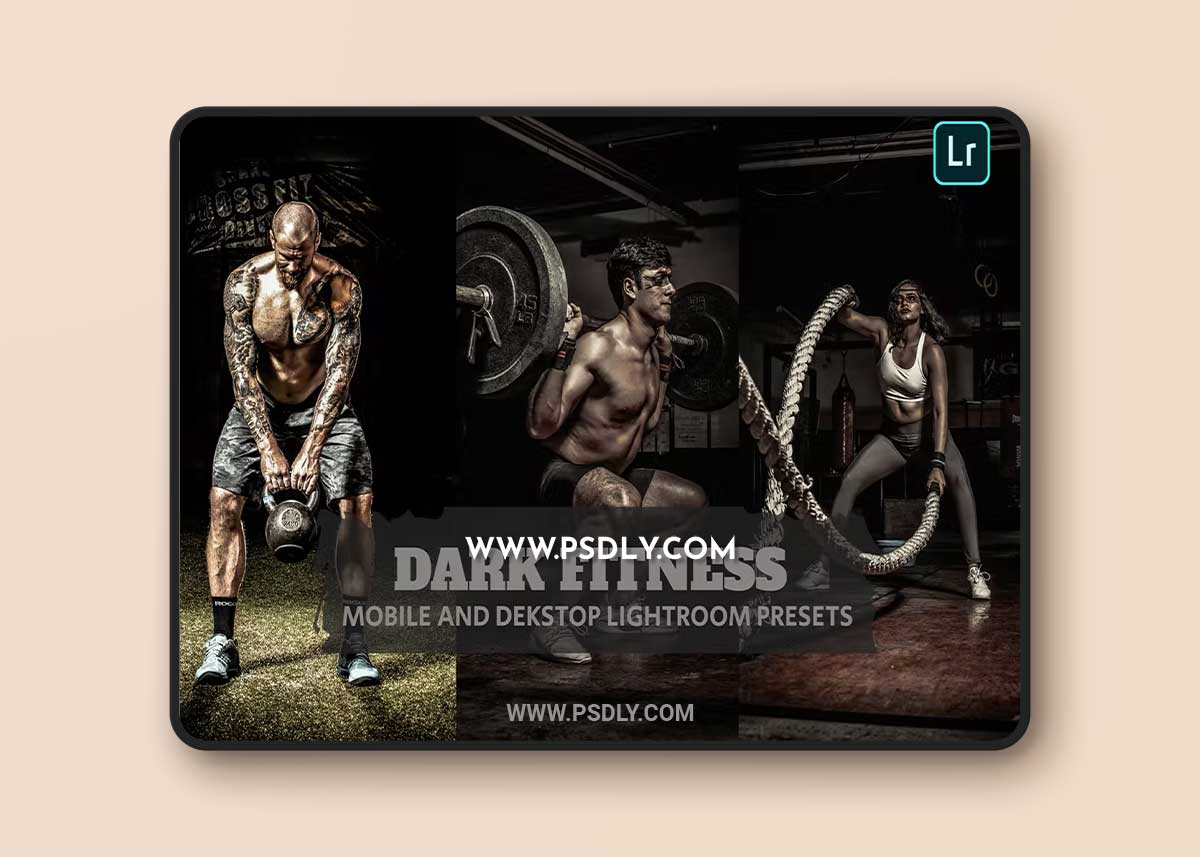 Dark Fitness Lightroom Presets Dekstop and Mobile QRMSJ6L