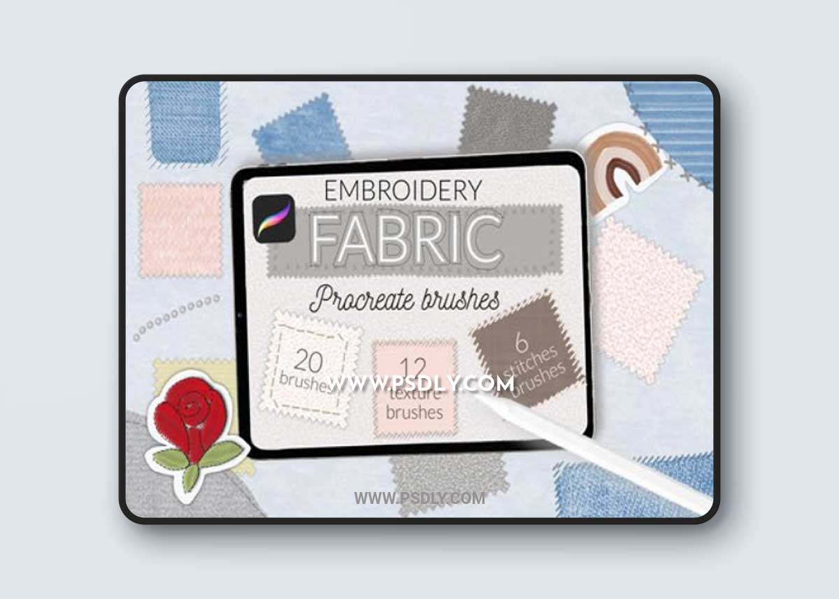 Fabric embroidery Stitch Brushes for Procreate