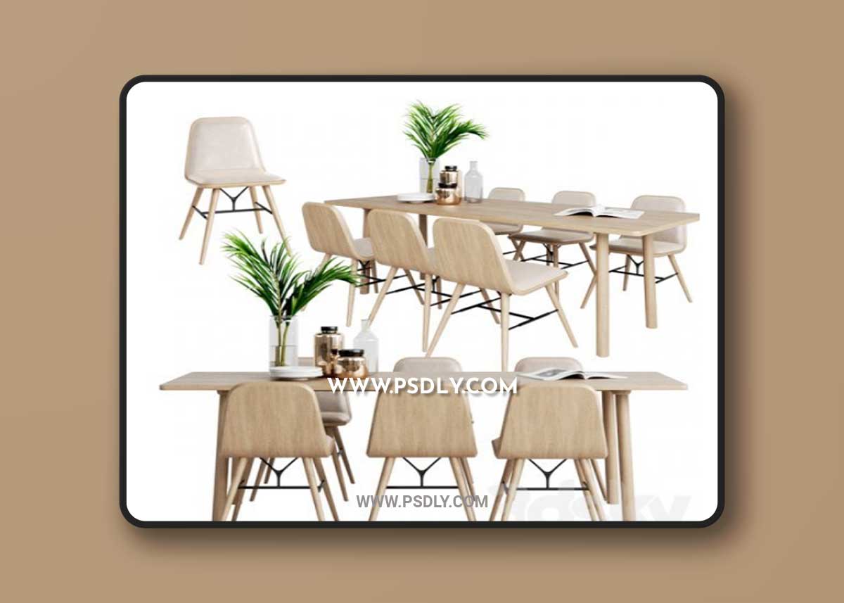 Fredericia Spine Chair & table Taro 3D Model