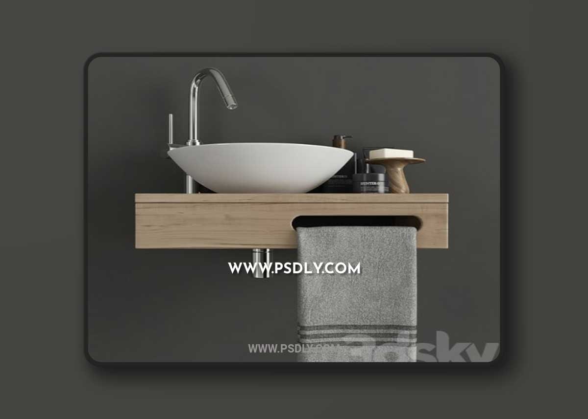 Furniture and decor for the bathroom 3D Model