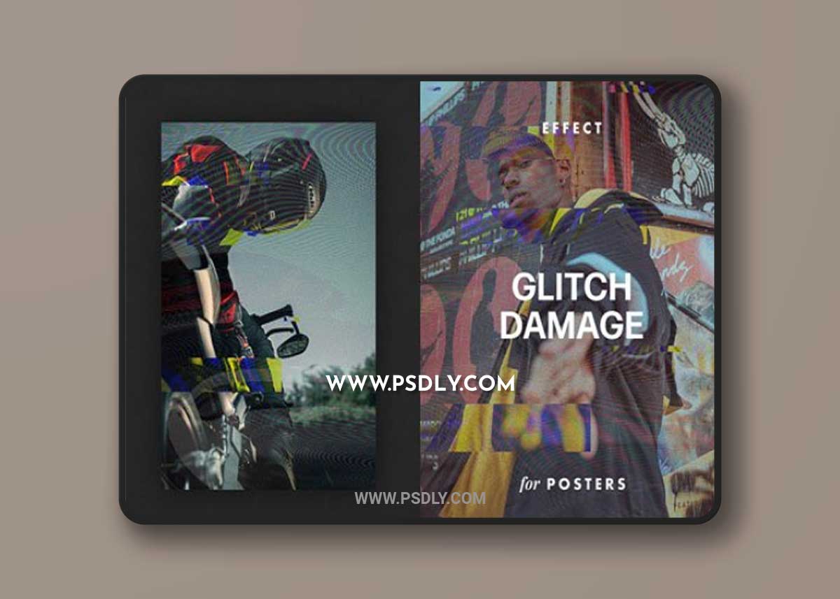 Glitch Damage PSD Effect for Photoshop
