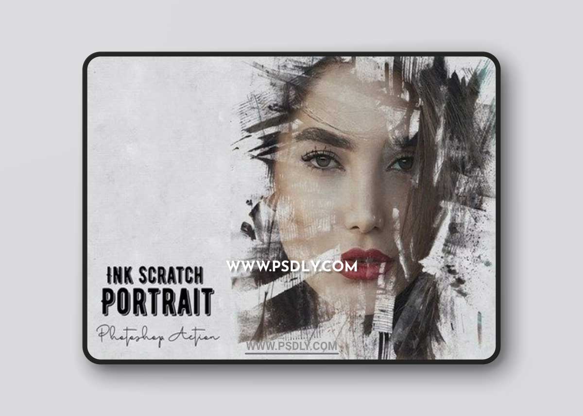 Ink Scratch Portrait Photoshop Action