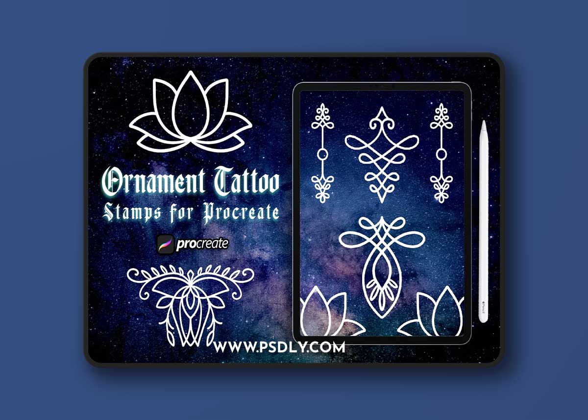 Ornament Tattoo Brush Stamp Procreate DG3H6LB