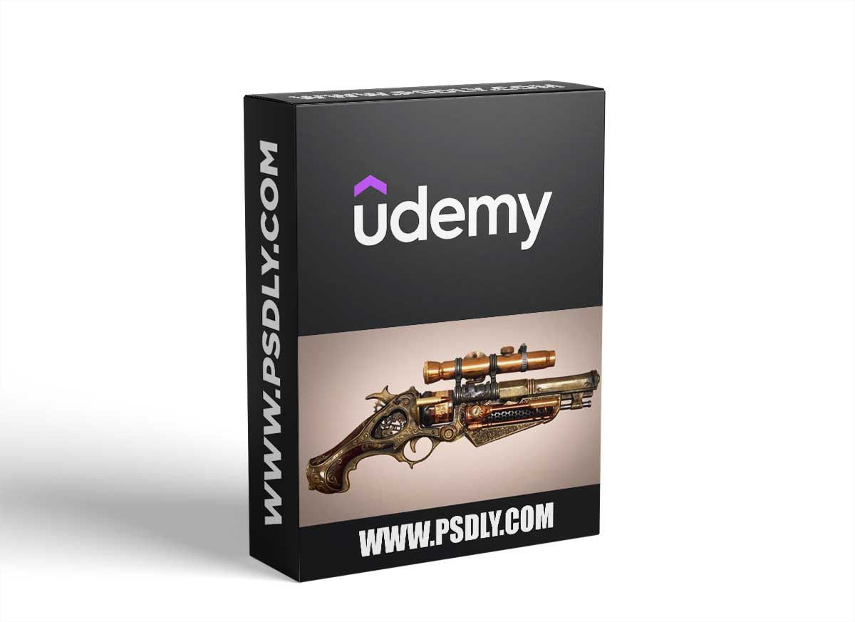 Real Time Game Asset Steam Punk Gun In Blender