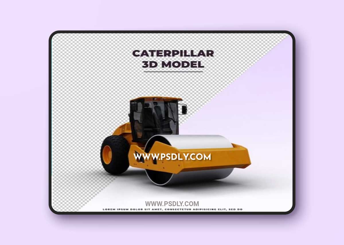 Road roller caterpillar tractor 3D Model