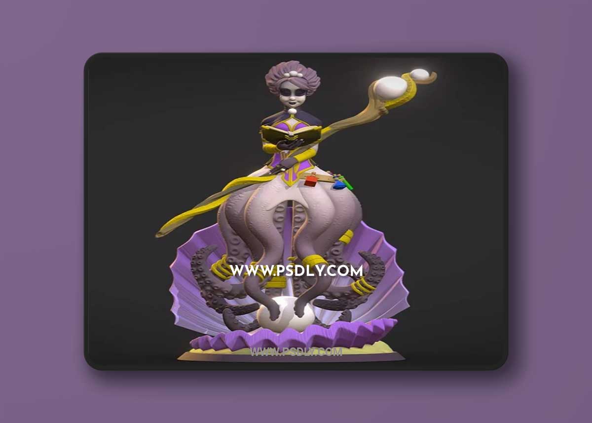 Subsurface Scattering Demo and Stylized Dragon Headed Caterpillar and Mage Mermaid – 3D Print Model STL