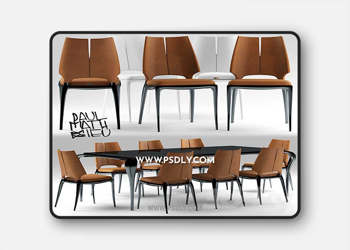 Table and chairs Paul Mathieu for Luxury Living group