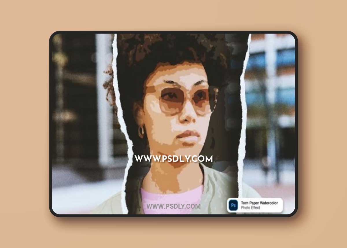 Torn Paper Watercolor Effect