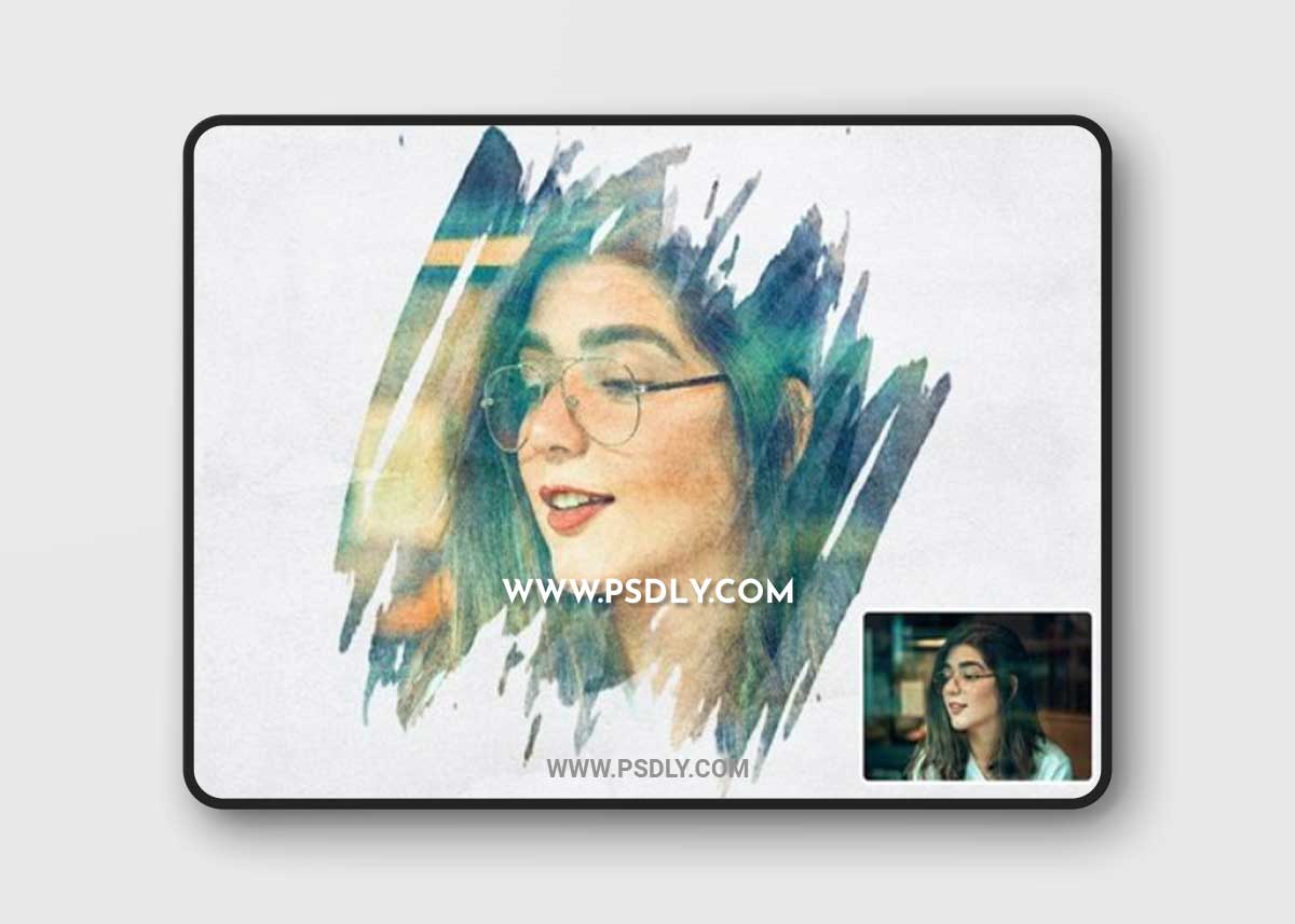 Watercolor Brush Photoshop Action K54K2XY