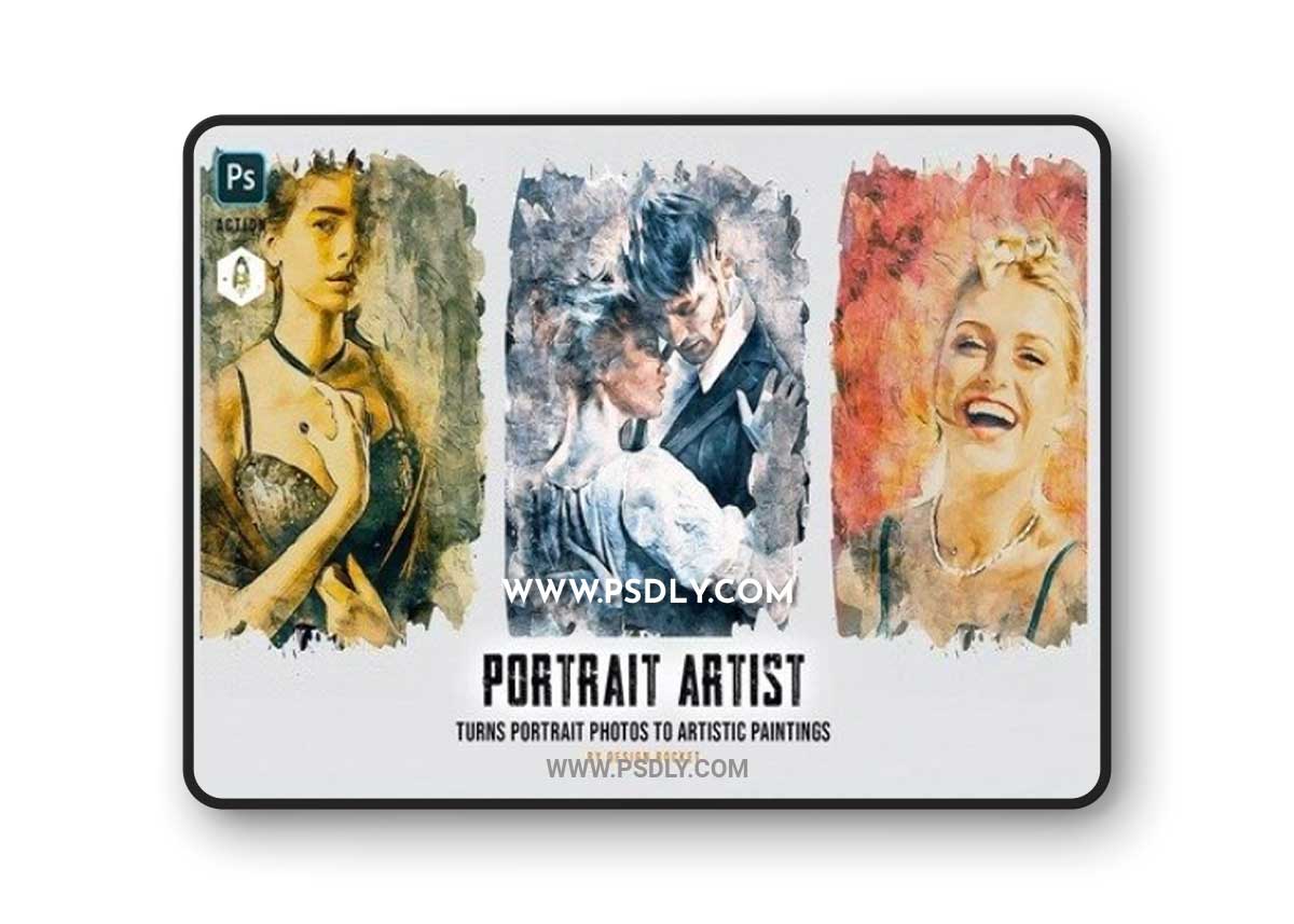 Watercolor Portrait Artist Action For Photoshop