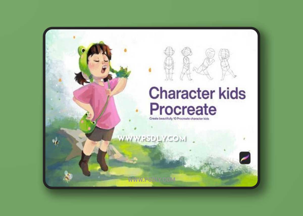 10 Character Kids Stamps Procreate