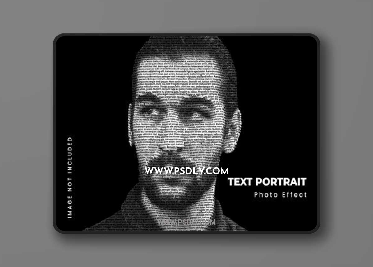 Artistic text cutout portrait photo effect