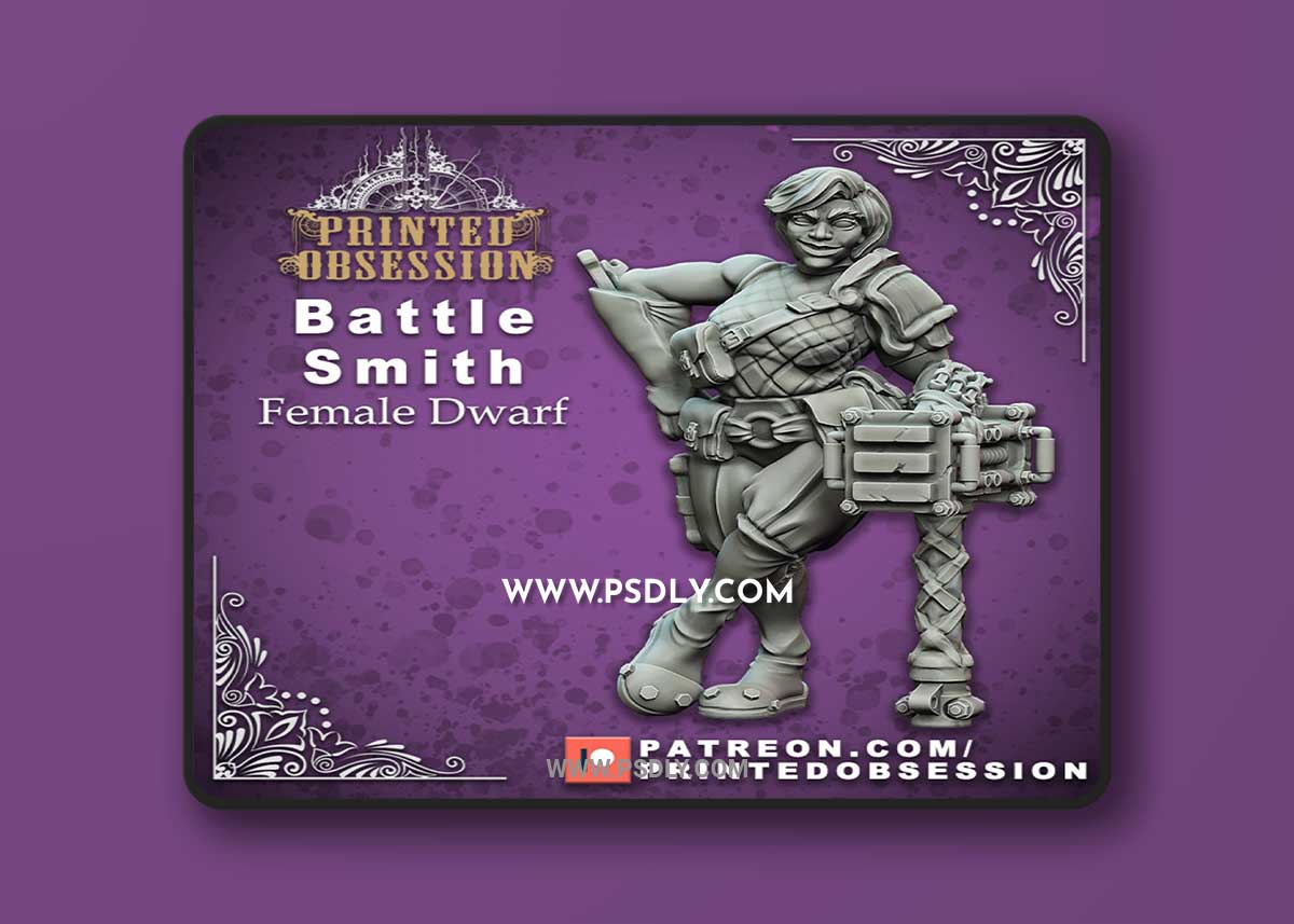 Battle Smith - Female Dwarf b3D Print