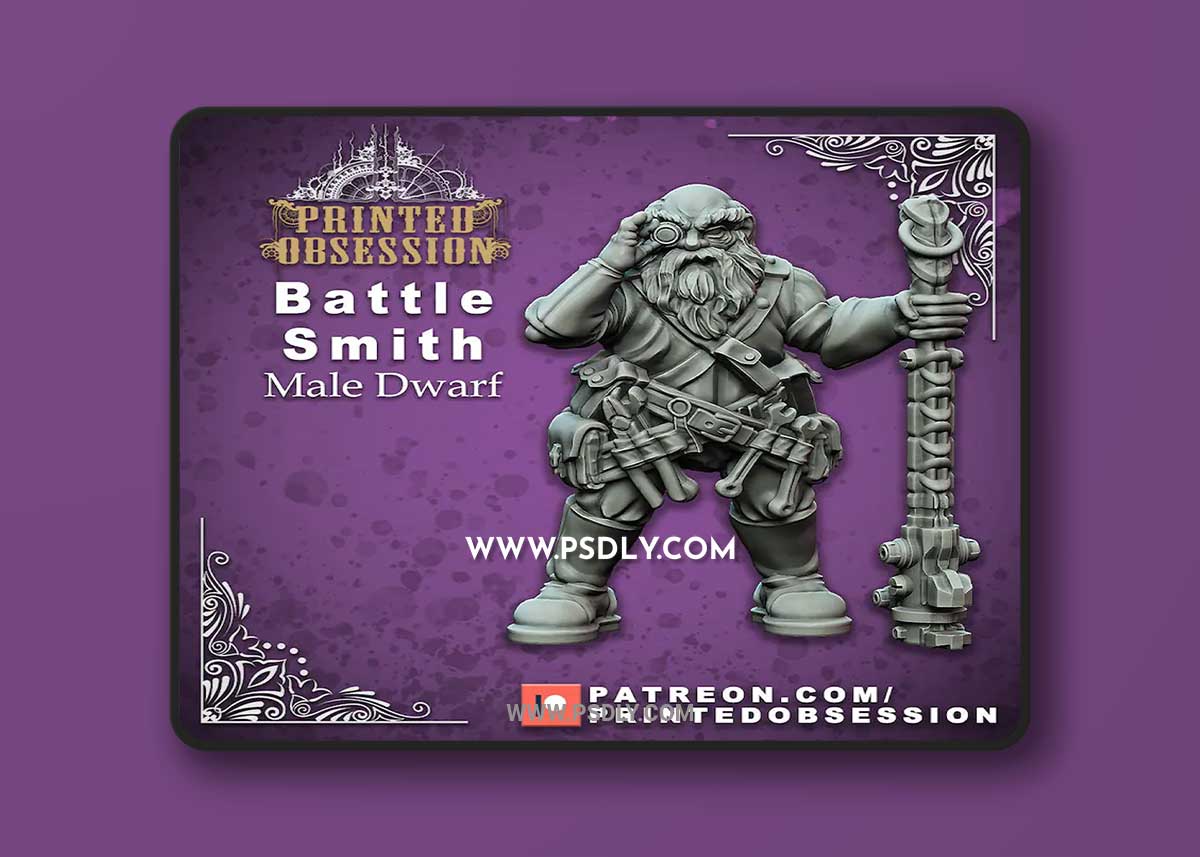 Battle Smith - Male Dwarf b3D Print