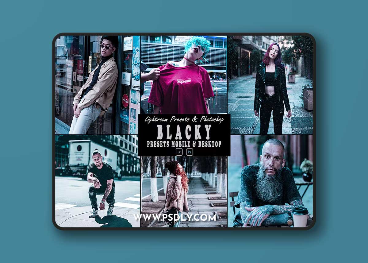 Blacky action photoshop lightrom presets