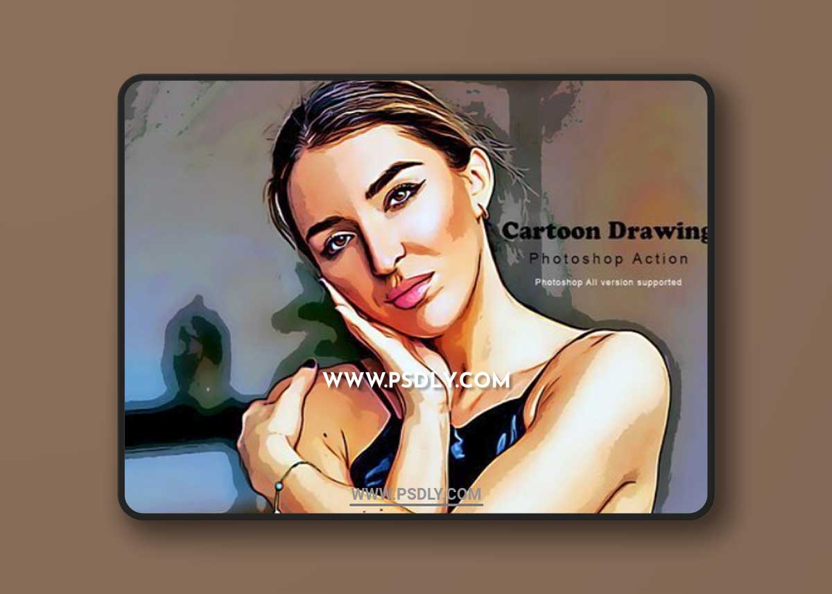 CreativeMarket - Cartoon Drawing Photoshop Action 7547686