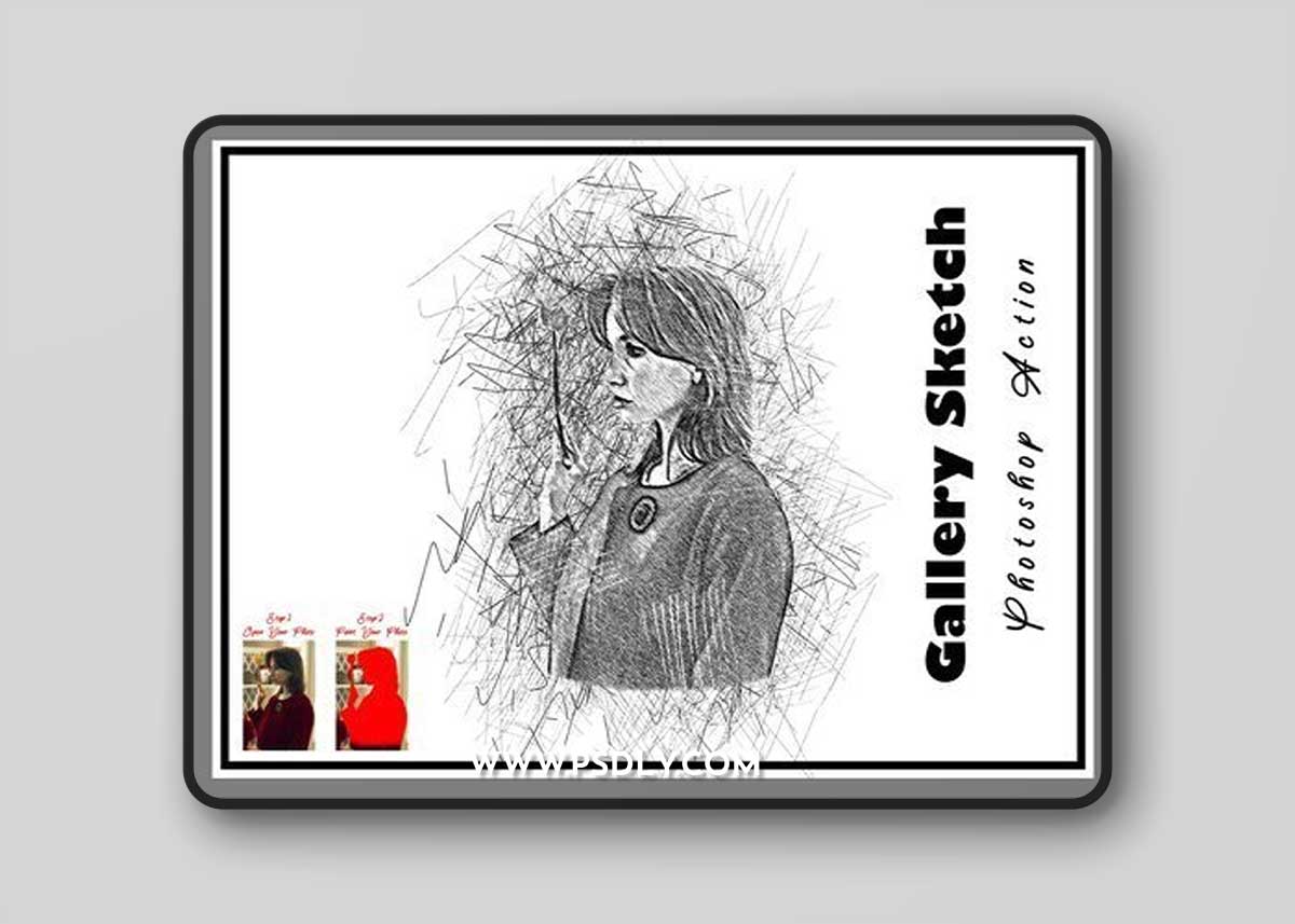 CreativeMarket - Gallery Sketch Photoshop Action 7534958