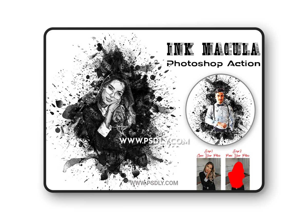 CreativeMarket - Ink Macula Photoshop Action 7474443