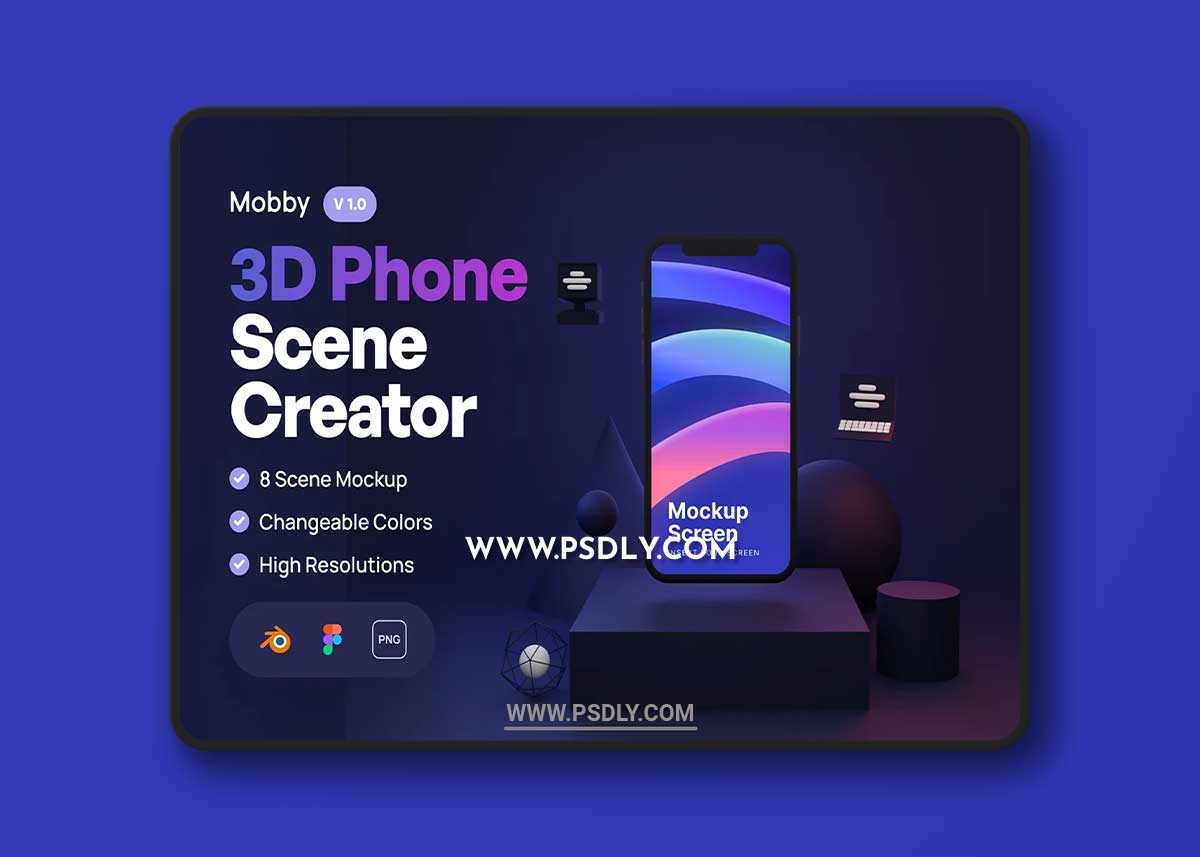 CreativeMarket - Mobby - 3D Phone Scene Creator 7420356