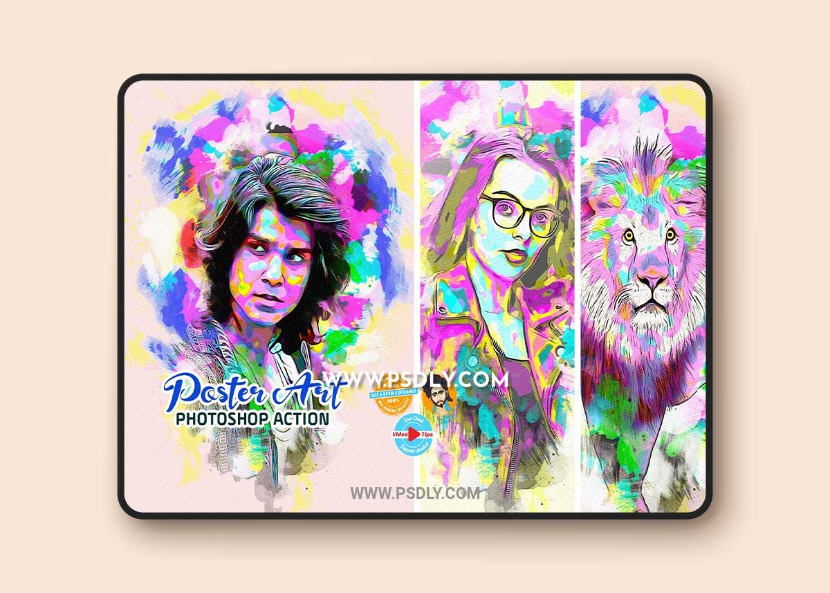 CreativeMarket - Poster Art Photoshop Actions 6770718