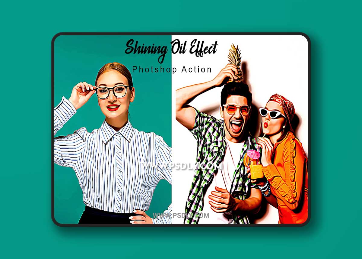 CreativeMarket - Shining Oil Effect Photoshop Action 7516920