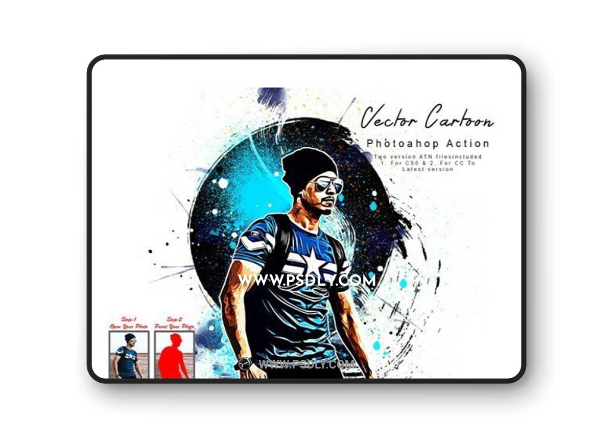 CreativeMarket - Vector Cartoon Photoshop Action 7556714