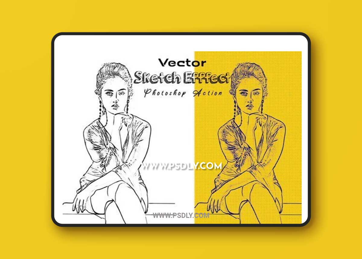 CreativeMarket - Vector Sketch Effect Photoshop Action 7519770