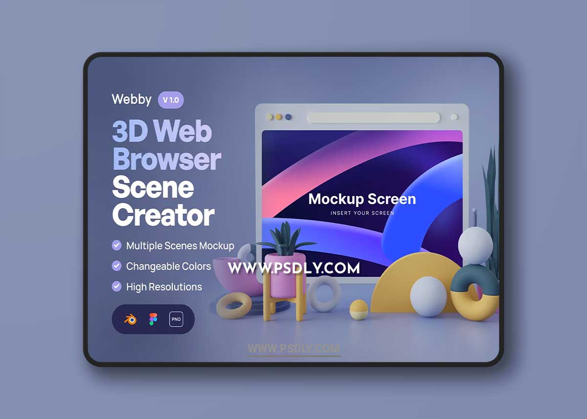 CreativeMarket - Webby - 3D Phone Scene Mockups 7479227