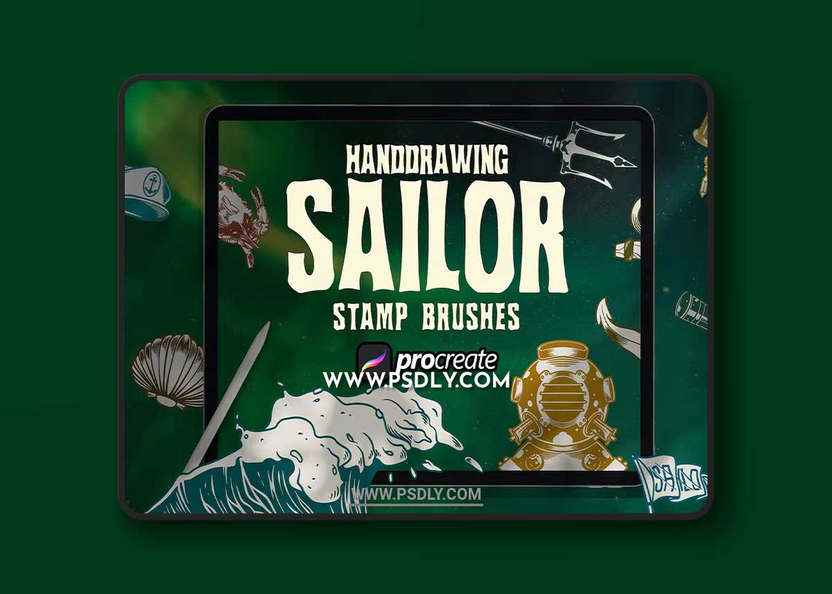 Dansdesign Sailor Element Brush Stamp Procreate R428PZS