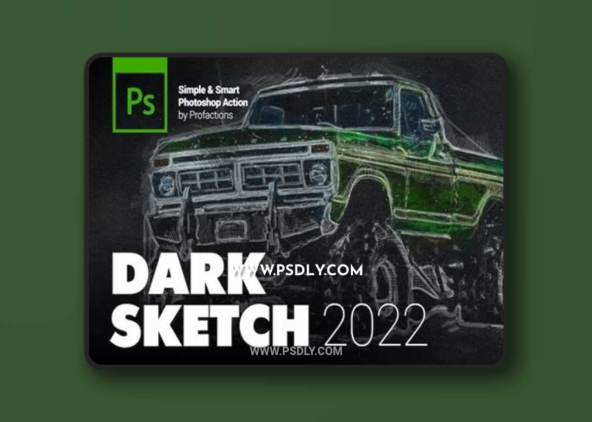 Dark Sketch Photoshop Action RNG65DL