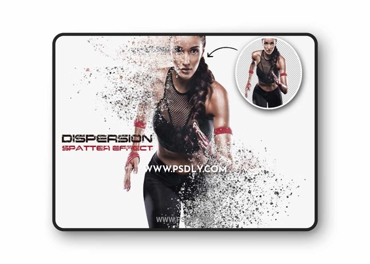 Dispersion Spatter Photo Effect with Stains Mockup