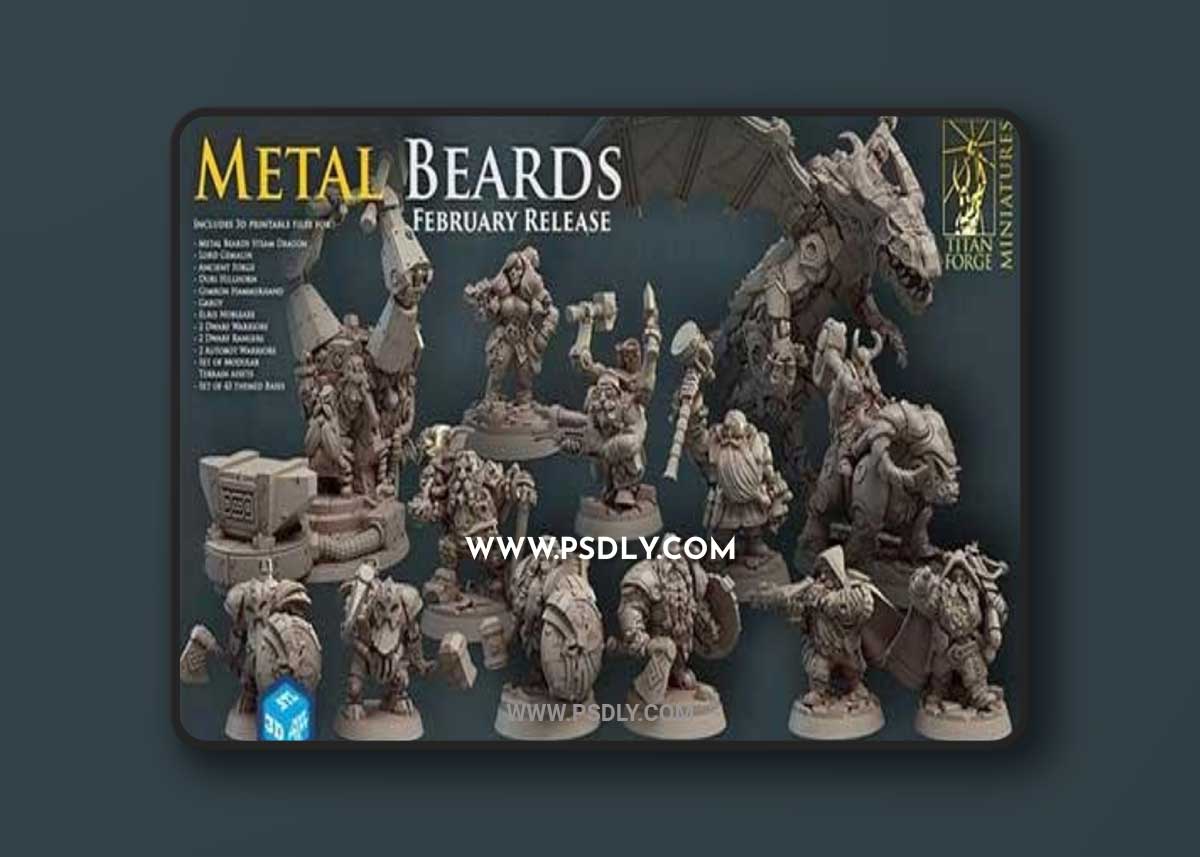 Metal Beards 3D Print 3D Model