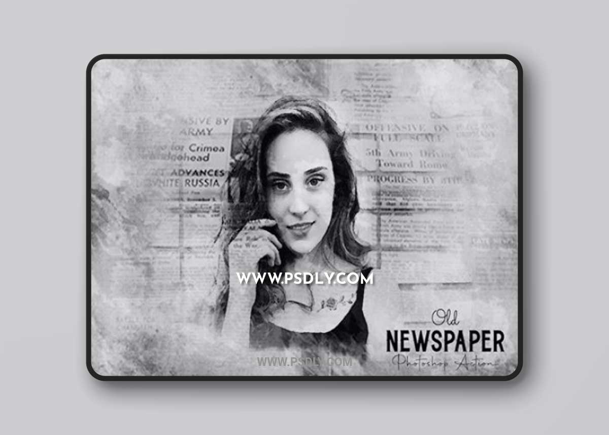 Old Newspaper Photoshop Action 2YB273G