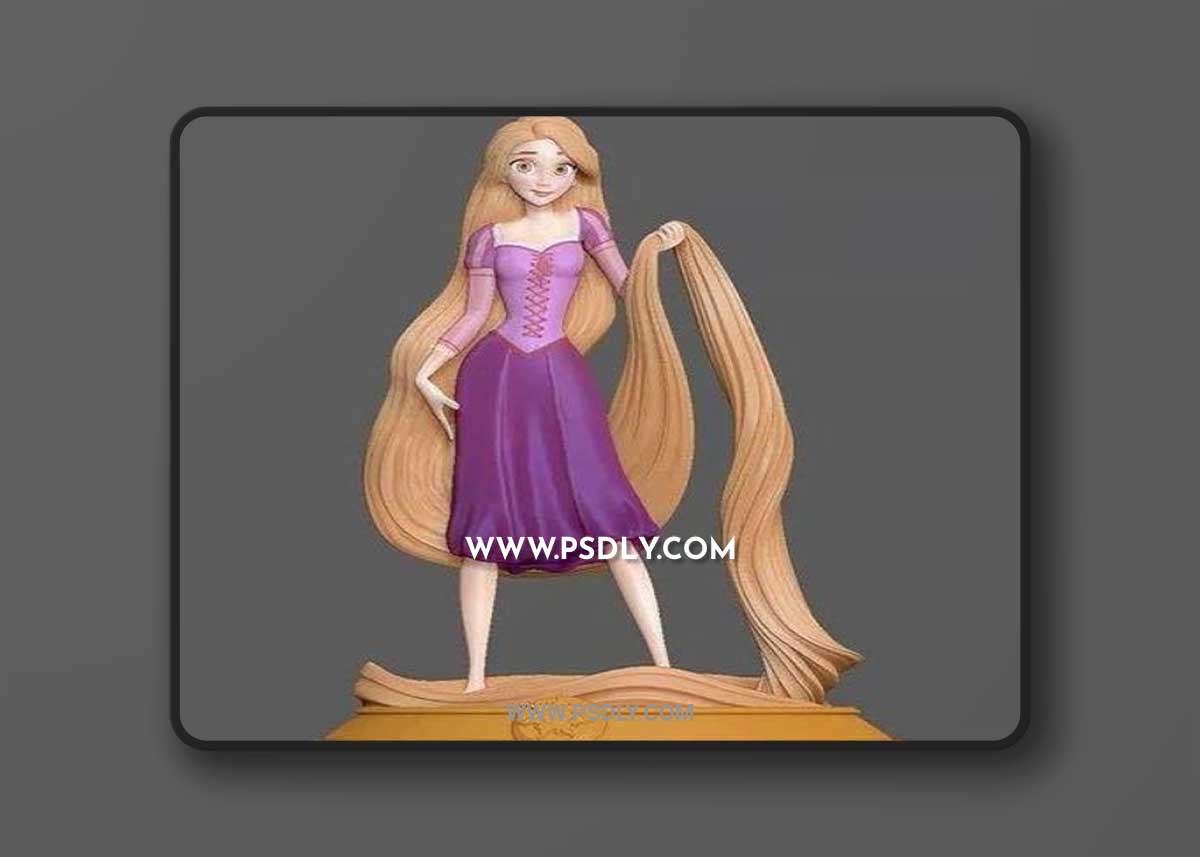 Rapunzel Princess 3D Print 3D Model