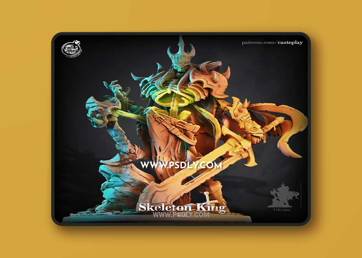 Skeleton King 3D Print 3D Model