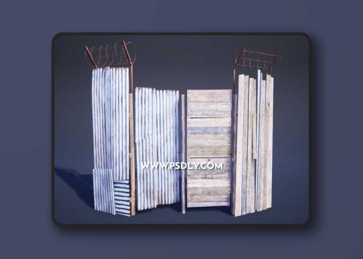 Unreal Engine Marketplace - Post Apocalyptic Fence (4.24 - 4.27, 5.0)