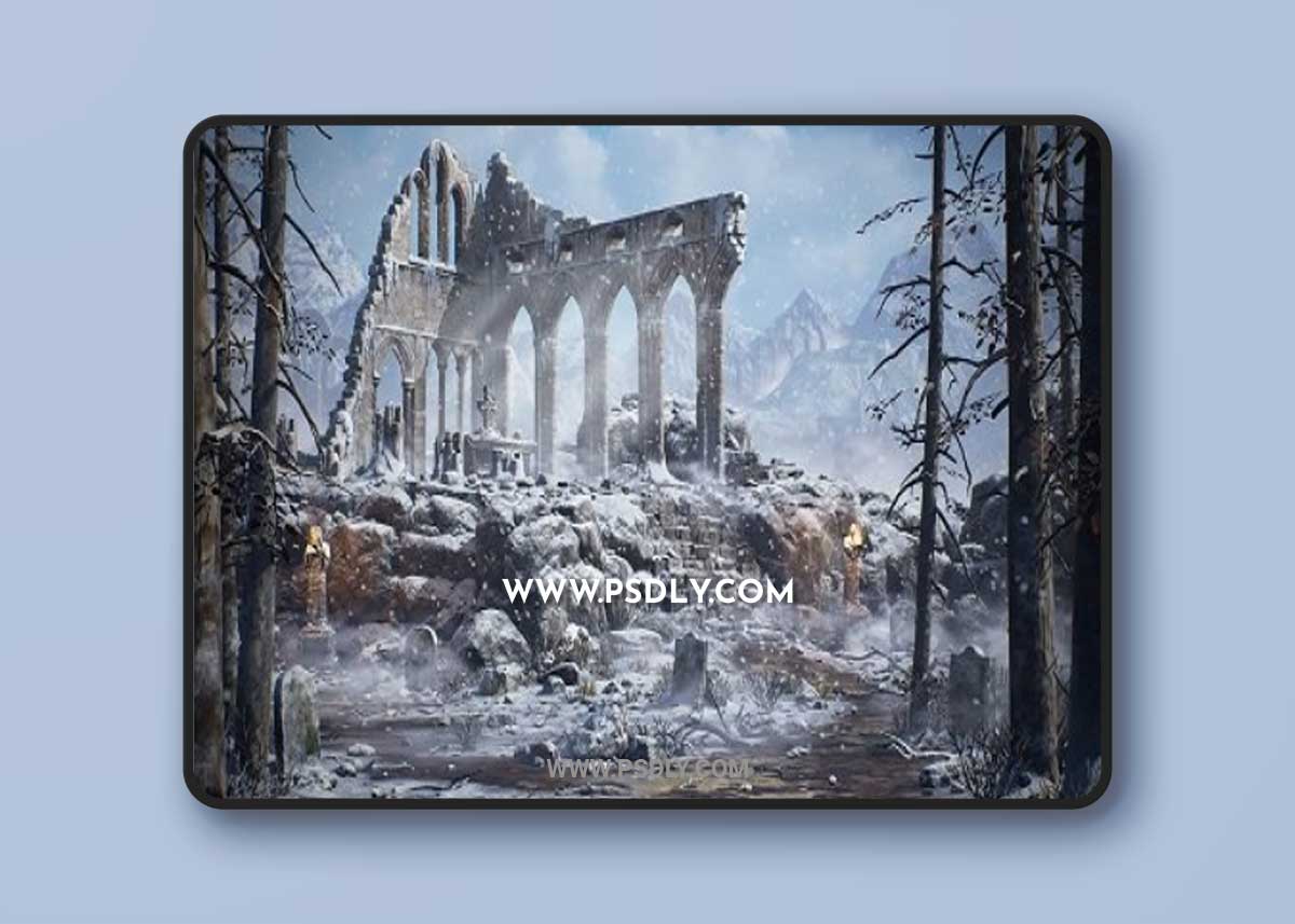 Unreal Engine - Modular Gothic Temple (medieval/winter/snow)