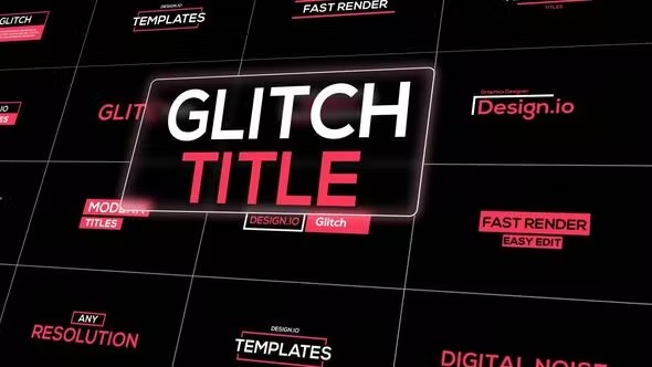 Videohive Beautiful Glitch Titles Pack 39340152