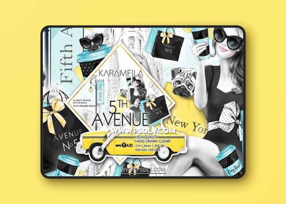 5th Avenue New York City Clipart