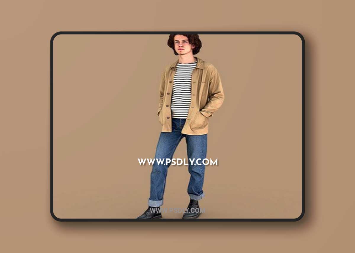 Casual french guy 3d model