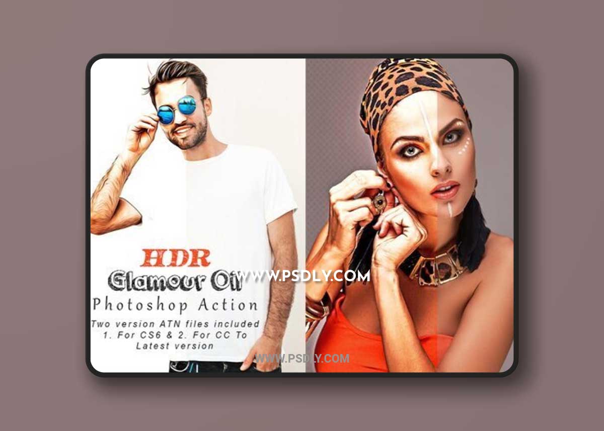 CreativeMarket - HDR Glamour Oil Photoshop Action 8447474