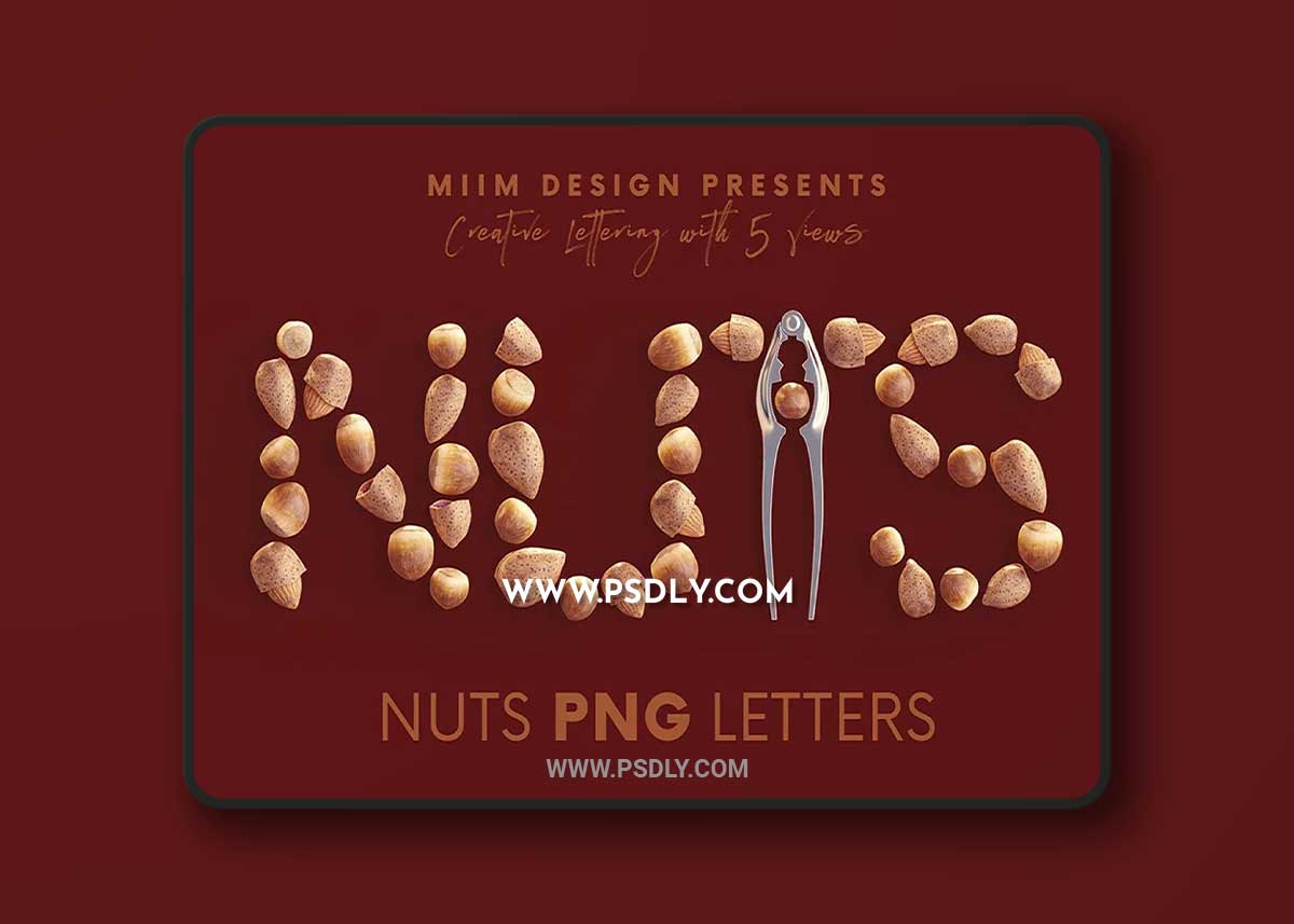 CreativeMarket - Nuts - 3D Lettering 7546582