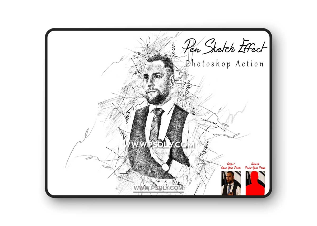 CreativeMarket - Pen Sketch Effect Photoshop Action 10183999