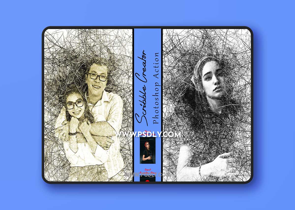 CreativeMarket - Scribble Creator Photoshop Action 8451399
