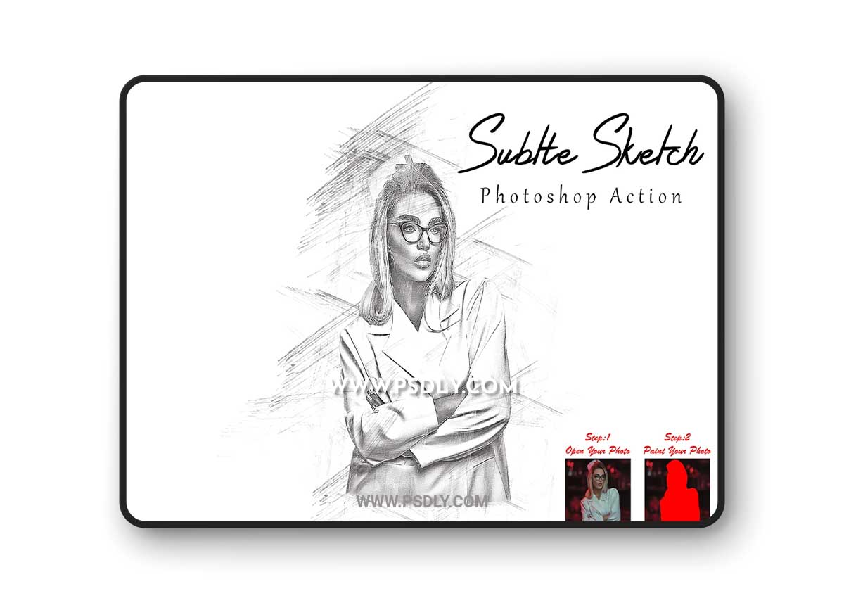 CreativeMarket - Subtle Sketch Photoshop Action 7819645